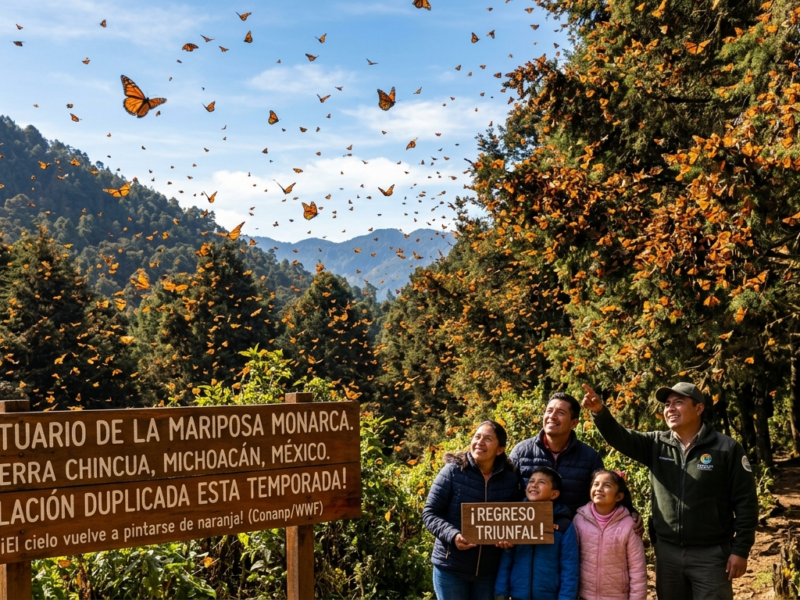 Aumenta Poblacion de la Mariposa Monarca en Mexico