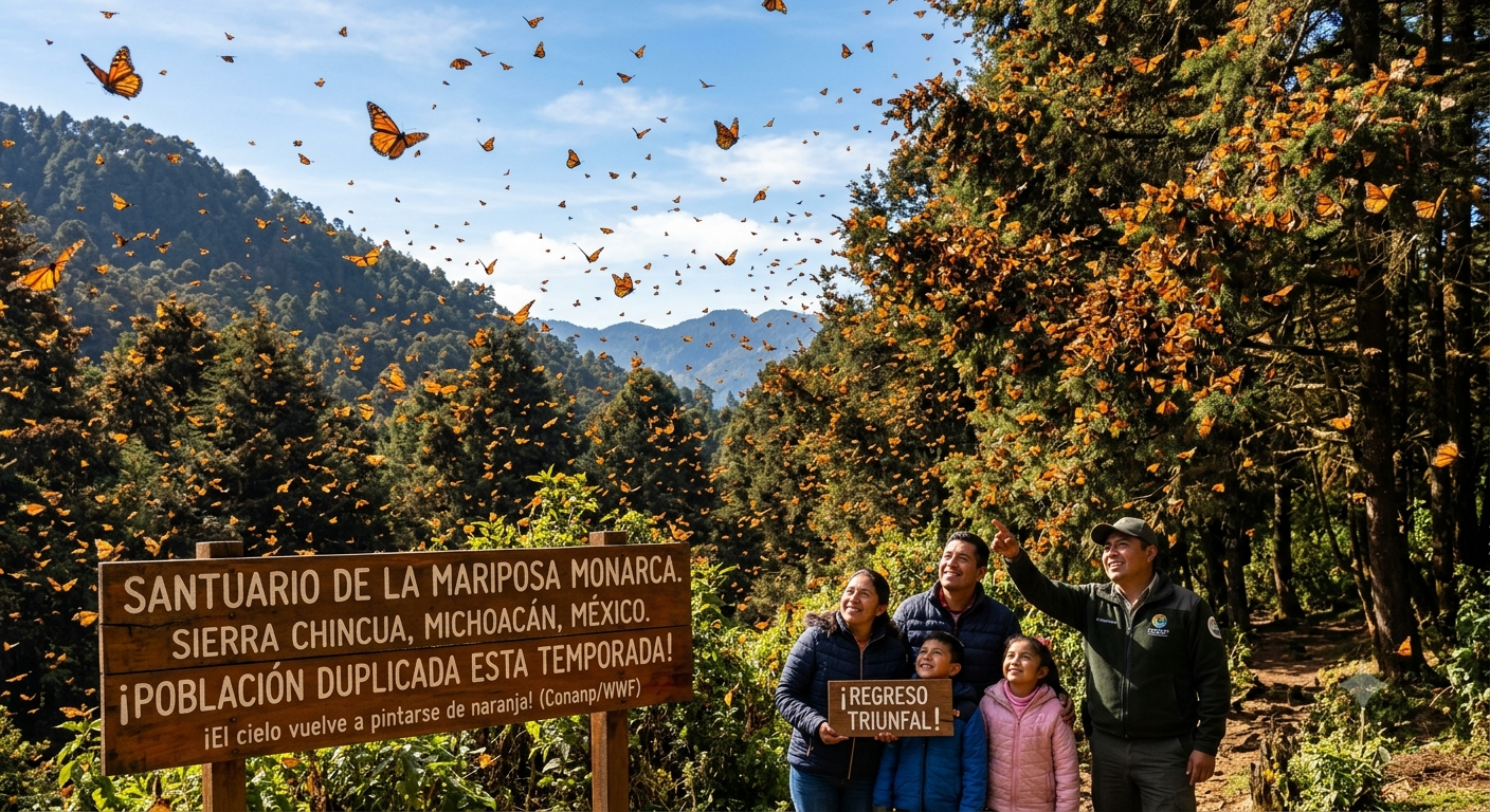 Aumenta Poblacion de la Mariposa Monarca en Mexico